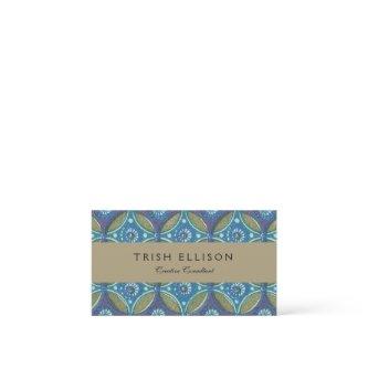 Blue Green Rustic Boho Geometric Circle Pattern
