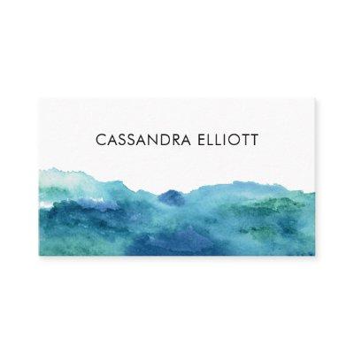 Blue Green Turquoise Abstract Watercolor Washes