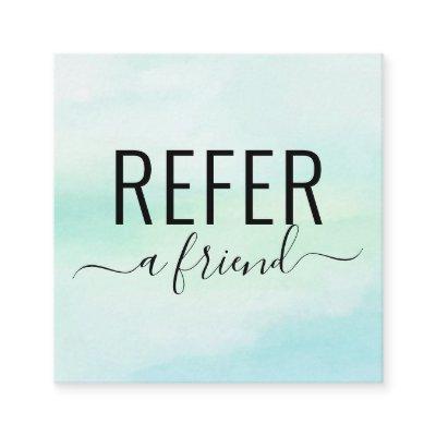 Blue Green Watercolor Spa or Salon Referral Card
