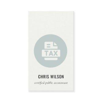 BLUE GREY MODERN TAX RETURN AGENT PREPARER ICON