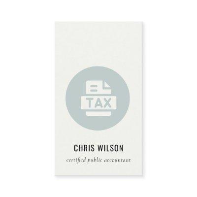 BLUE GREY MODERN TAX RETURN AGENT PREPARER ICON