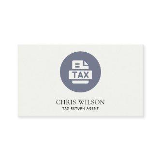 BLUE GREY MODERN TAX RETURN AGENT PREPARER ICON