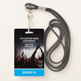 Blue Group Conference QR Code Custom Access Pass Badge