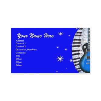 Blue Guitar Piano Keyboard & Stars