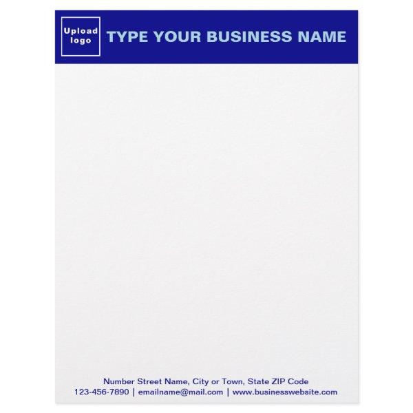 Blue Header and Texts on Footer of Business Letterhead