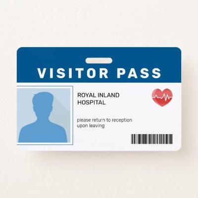 Blue | Hospital Visitor Pass ID Badge