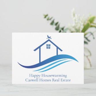 Blue House Real Estate Company Modern Custom Card