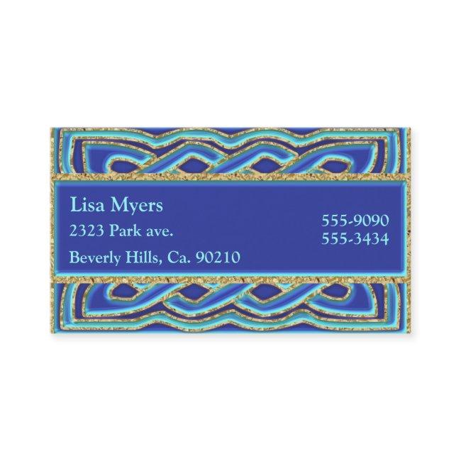 Blue Hues & Ornate Metallic Gold