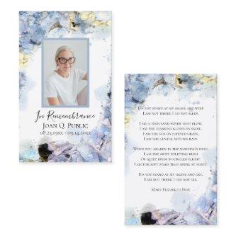 Blue Hydrangea Flower Watercolor Funeral Prayer