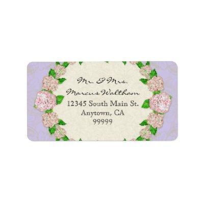 Blue Hydrangea Lace Floral Formal Elegant Business Label