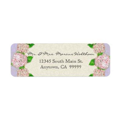 Blue Hydrangea Lace Floral Formal Elegant Business Label