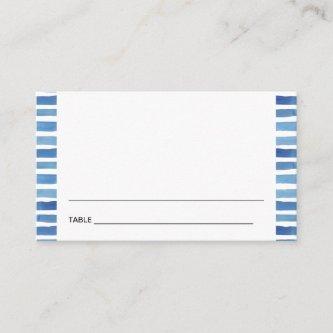BLUE INDIGO CHEVRON BAR BAT MITZVAH PLACE CARDS