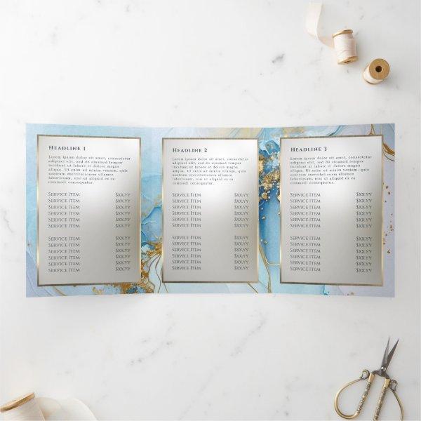 blue ink marble trifold brochure