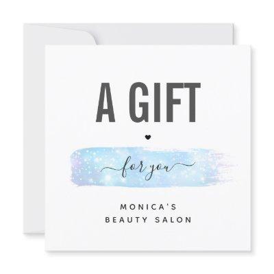 Blue Iridescent Brush Stroke Logo Beauty Makeup
