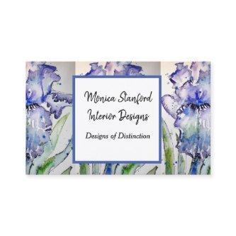 Blue Iris Floral Flowers Watercolour