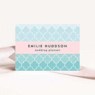 Blue Latticework, Ombre, Quatrefoil, Trellis