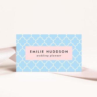 Blue Latticework, Quatrefoil, Moroccan Trellis