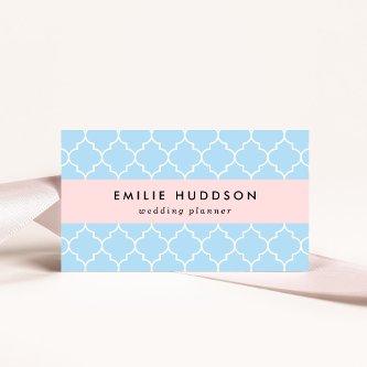 Blue Latticework, Quatrefoil, Moroccan Trellis