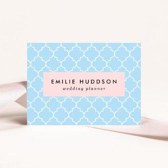 Blue Latticework, Quatrefoil, Moroccan Trellis