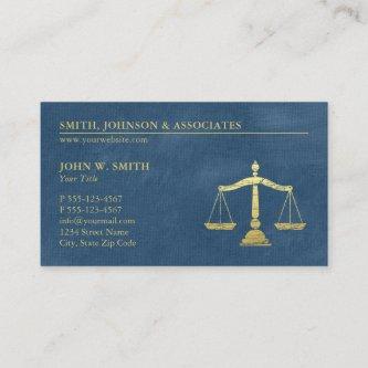Blue Lawyer Scales of Justice Gold effect Canvas