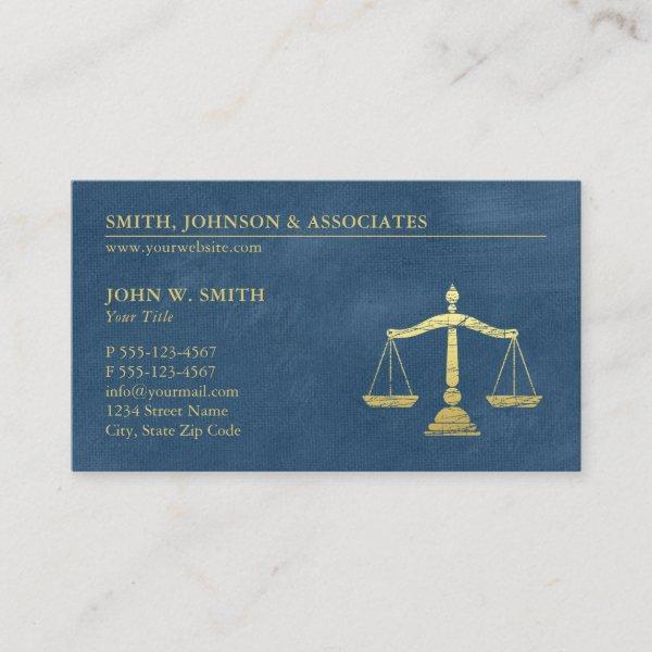 Blue Lawyer Scales of Justice Gold effect Canvas