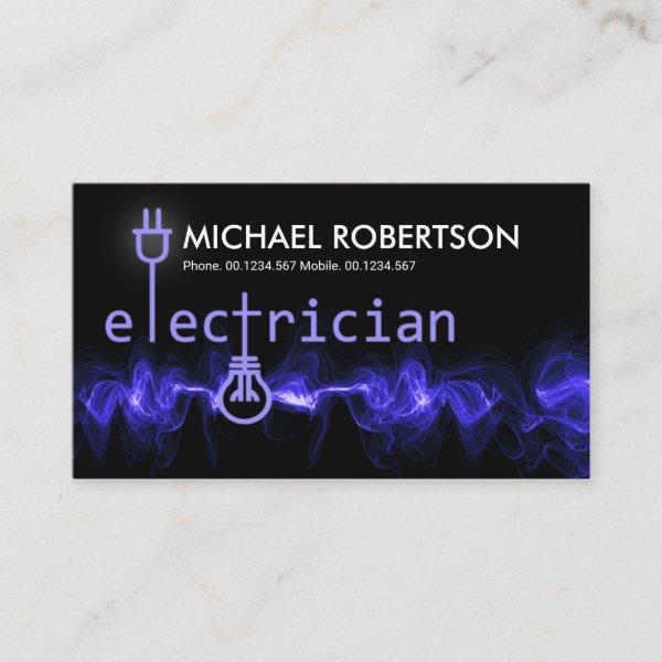 Blue Lightning Zapping Electrician Signage