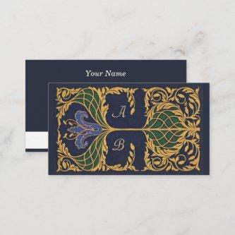 Blue Lily Art Nouveau Calling Card