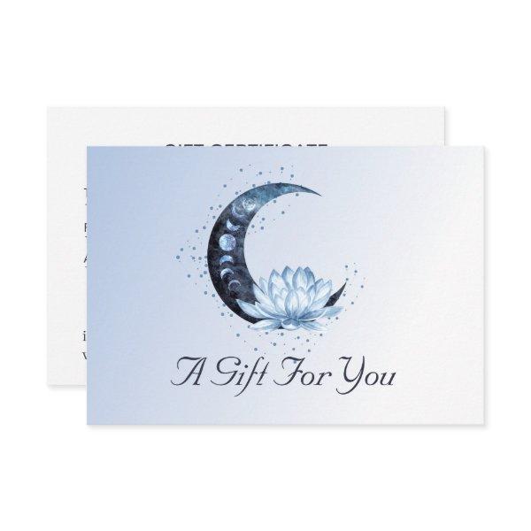 Blue Lotus Flower Moon Business Gift Certificate
