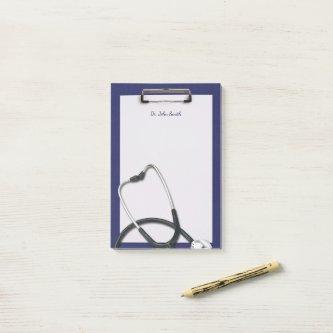 Blue Medical Clipboard with Stethoscope Post-it Notes