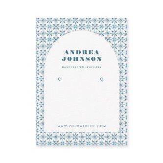 Blue Mediterranean Tile & Arch Earring Display