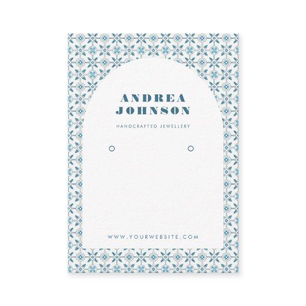 Blue Mediterranean Tile & Arch Earring Display