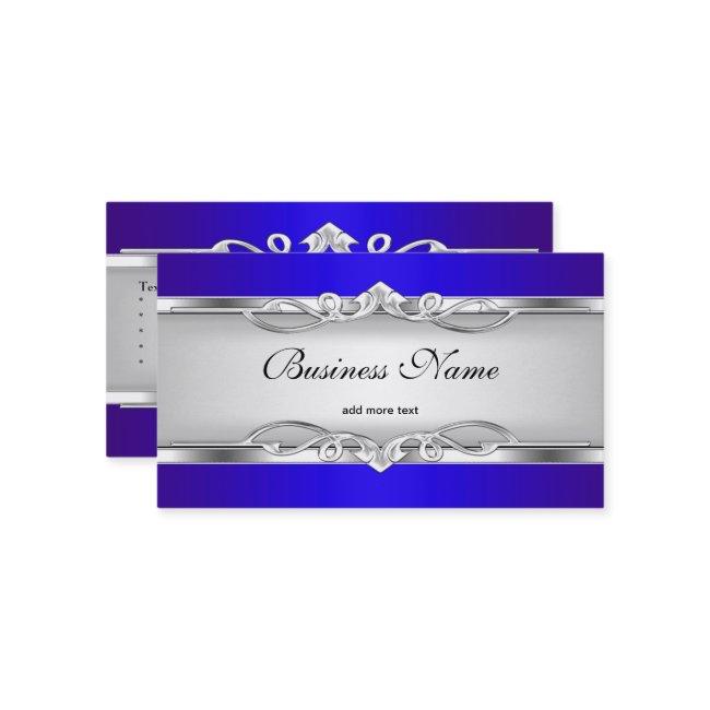 Blue Metal Chrome Look Elegant White Style Silver