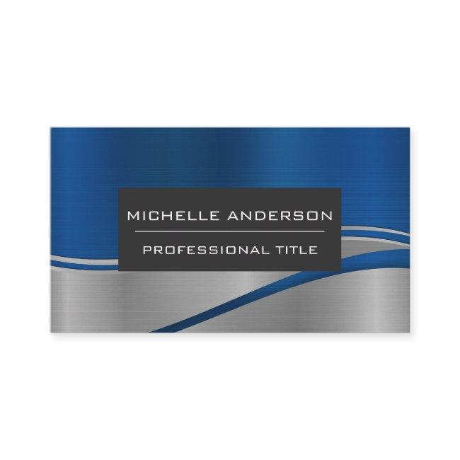 Blue Metallic Wave Background
