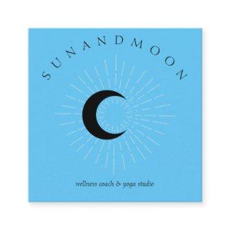 Blue Minimal Modern Celestial Sun Moon Square