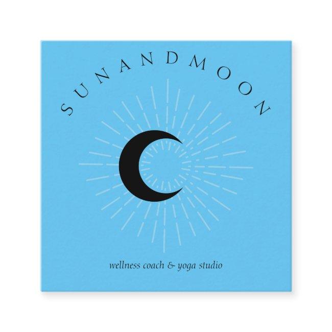 Blue Minimal Modern Celestial Sun Moon Square