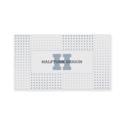 Blue Monogram Halftone Polka Dots