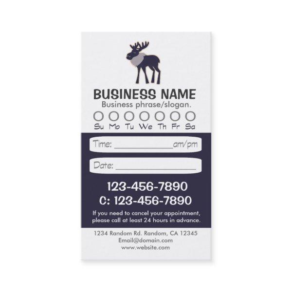 Blue moose rustic appointment cards