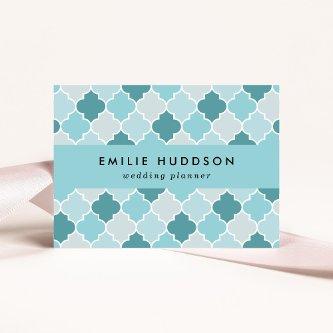 Blue Moroccan Trellis, Latticework, Quatrefoil