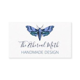 Blue Moth On White Handmade