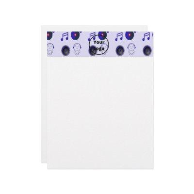 Blue music business pattern letterhead