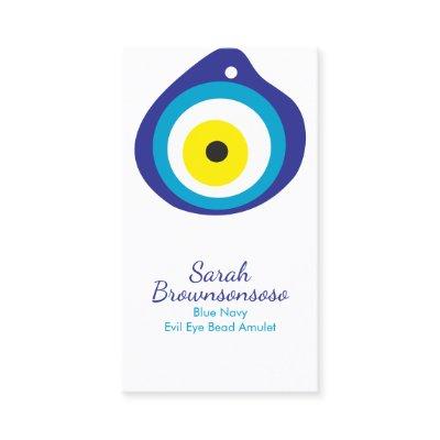 Blue Navy Yellow Evil Eye Bead Amulet