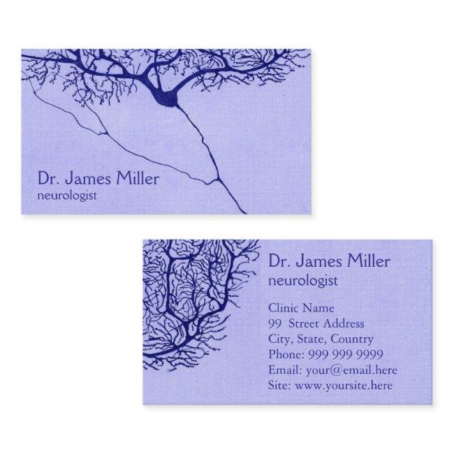 Blue Neurologist with Neuron Drawing