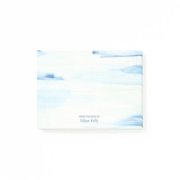Blue Ocean Abstract Art Personalized Name Post-it Notes