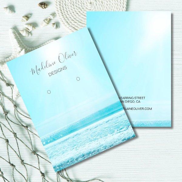 Blue Ocean Scene Earring Display