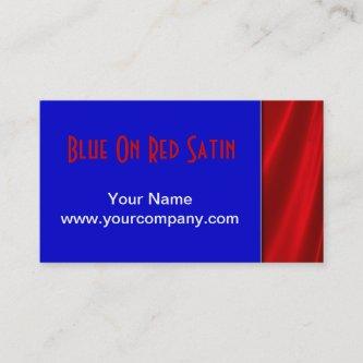 Blue On Red Satin
