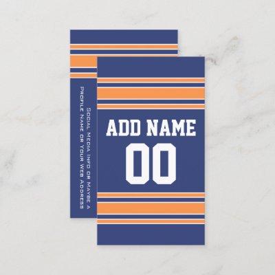Blue Orange Sports Jersey with Name and Number