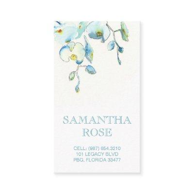 Blue Orchid Flower Coastal Mommy Card