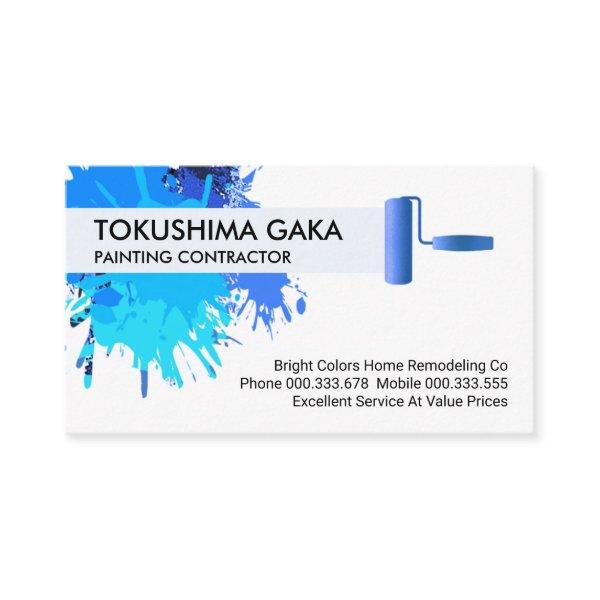 Blue Paint Splatter New Brush Painting