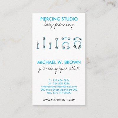 Blue Personalized Branding for Piercing Art