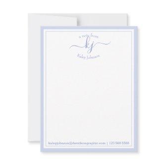 Blue Personalized | From The Desk Of Note Card